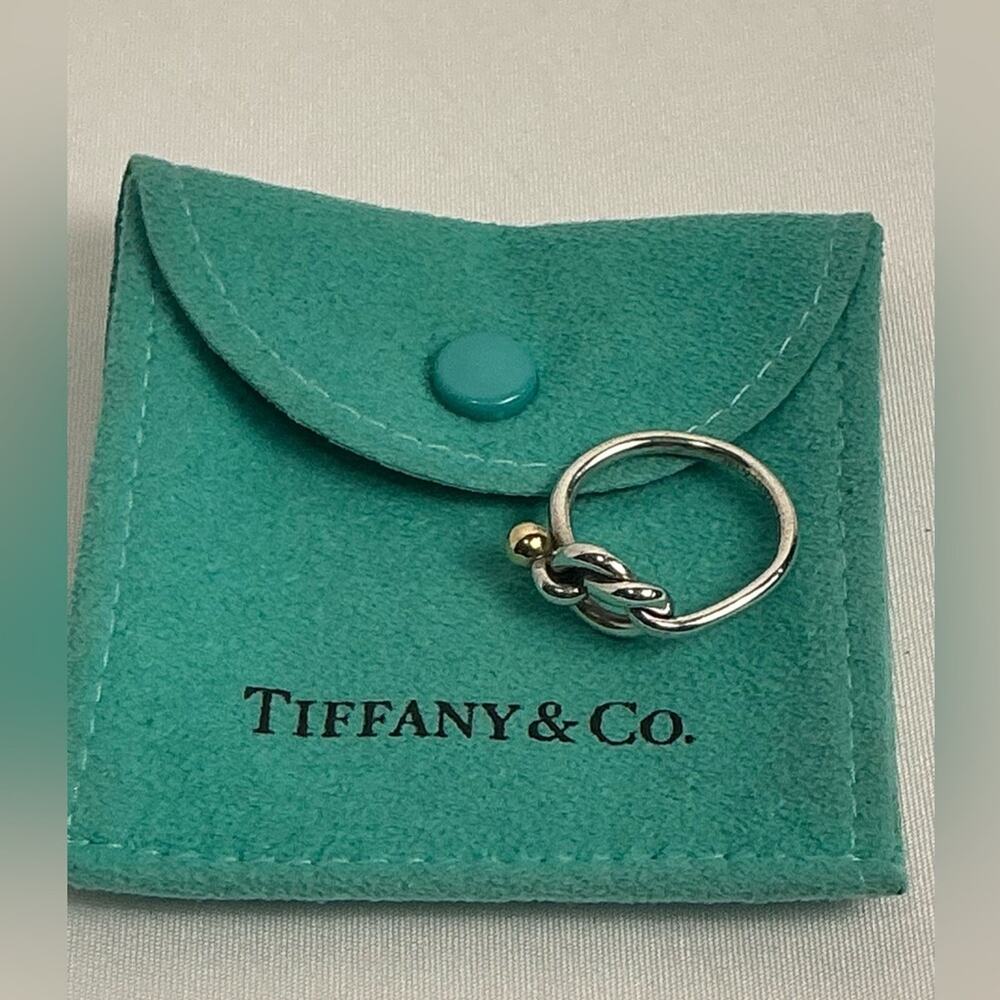 Authentic Vintage Tiffany & Co Love Knot ring Silver & Gold Sz 6